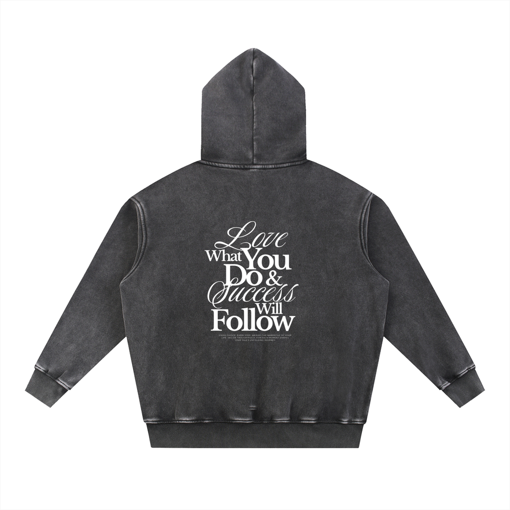 Snow Wash Fleece Oversize Hoodie